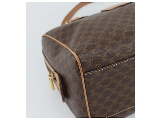 Céline Bolso CELINE Macadam Canvas PVC Cuero 2way Marrón Oro Auth BA13498A Castaño Dorado - vista 13
