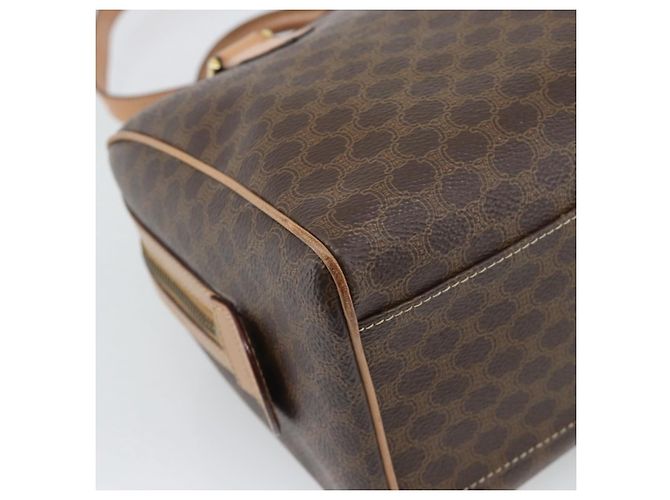 Céline Bolso CELINE Macadam Canvas PVC Cuero 2way Marrón Oro Auth BA13498A Castaño Dorado - vista 15