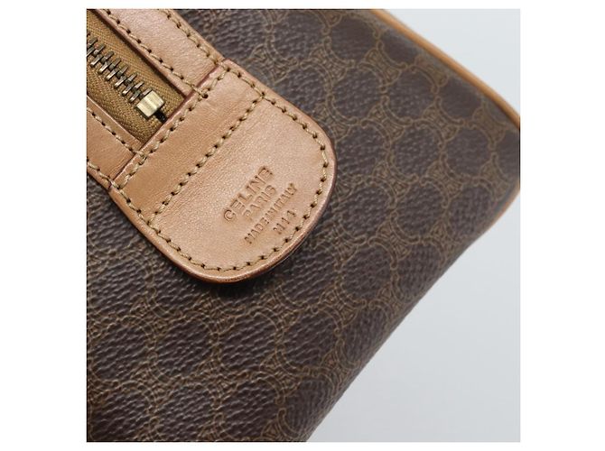 Céline Bolso CELINE Macadam Canvas PVC Cuero 2way Marrón Oro Auth BA13498A Castaño Dorado - vista 16