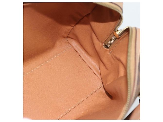 Céline Bolso CELINE Macadam Canvas PVC Cuero 2way Marrón Oro Auth BA13498A Castaño Dorado - vista 19