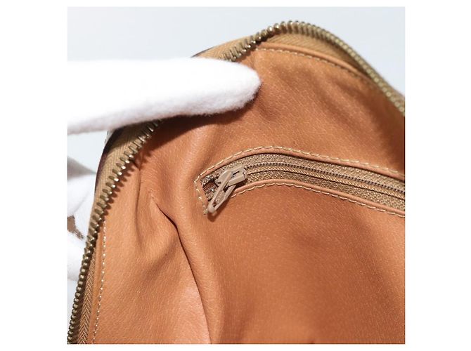 Céline Bolso CELINE Macadam Canvas PVC Cuero 2way Marrón Oro Auth BA13498A Castaño Dorado - vista 21