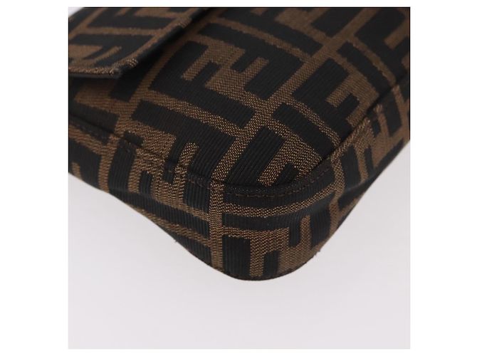 FENDI Zucca Canvas Mamma Baguette Borsa a Spalla Nero Marrone Auth 189064V - vista 10