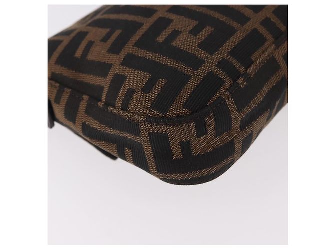 FENDI Zucca Canvas Mamma Baguette Borsa a Spalla Nero Marrone Auth 189064V - vista 12