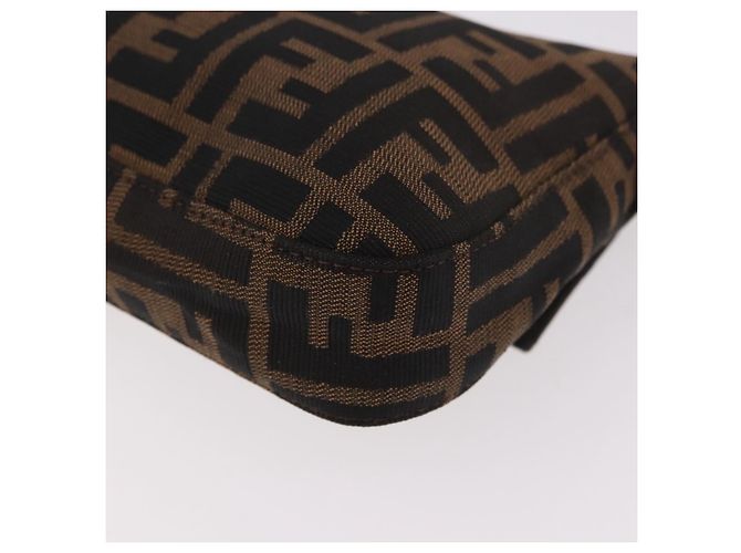 FENDI Zucca Canvas Mamma Baguette Borsa a Spalla Nero Marrone Auth 189064V - vista 13