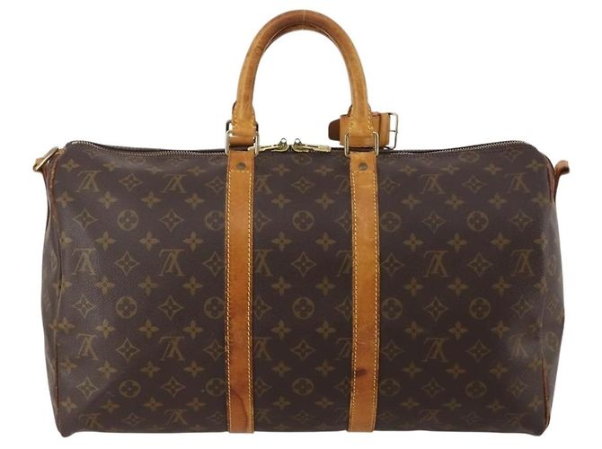 LOUIS VUITTON Monogram Keepall Bandouliere 45 Boston Bag M41418 LV Auth 188489 Monogramma - vista 2