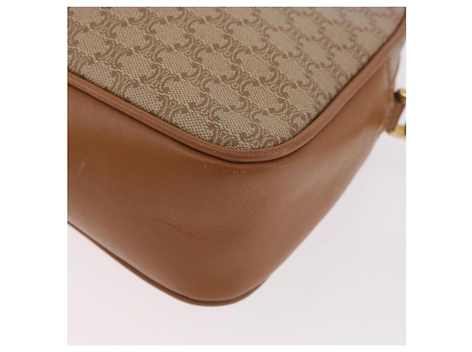 Céline Borsa a tracolla CELINE Macadam Canvas PVC Beige Oro Auth 188342A D'oro - vista 11