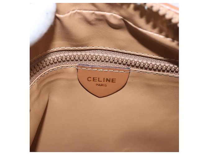 Céline Borsa a tracolla CELINE Macadam Canvas PVC Beige Oro Auth 188342A D'oro - vista 16