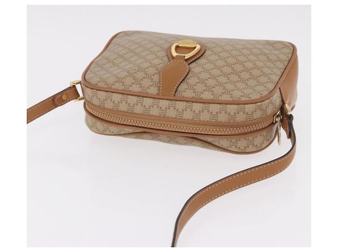 Céline Borsa a tracolla CELINE Macadam Canvas PVC Beige Oro Auth 188342A D'oro - vista 6