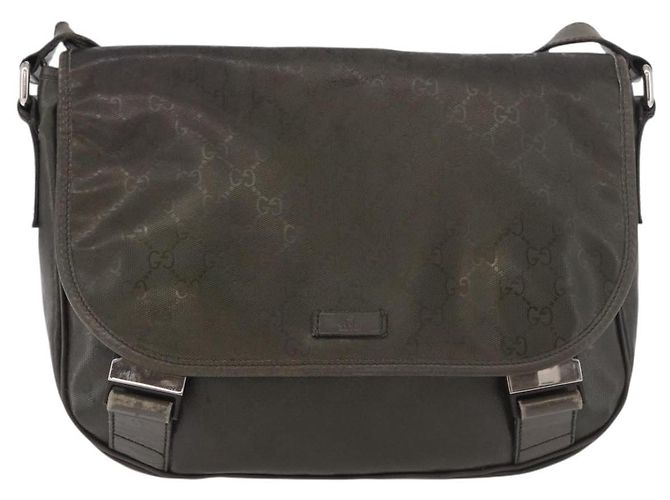 Borsa a tracolla GUCCI GG Implementation PVC Khaki Silver 201732 Auth BA13574 Argento Cachi - vista 2