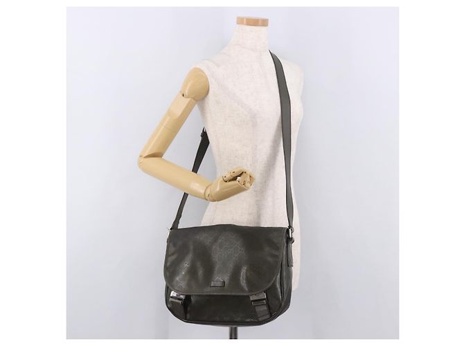 Borsa a tracolla GUCCI GG Implementation PVC Khaki Silver 201732 Auth BA13574 Argento Cachi - vista 25