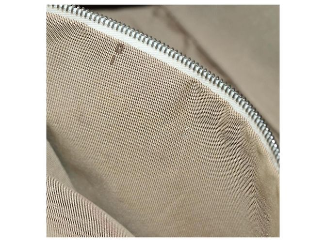 Borsa a tracolla FENDI Zucchino Canvas Mamma Baguette Bianco Argento Auth 186466V - vista 27