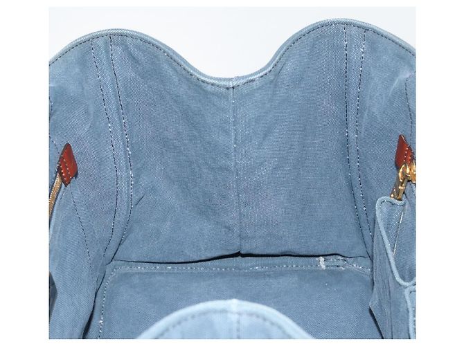 Borsa PRADA Canapa MM in tela blu Auth 188558 - vista 16