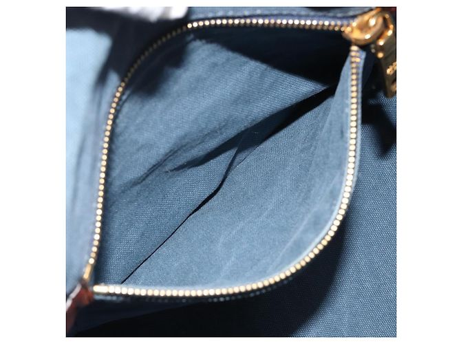 Borsa PRADA Canapa MM in tela blu Auth 188558 - vista 19