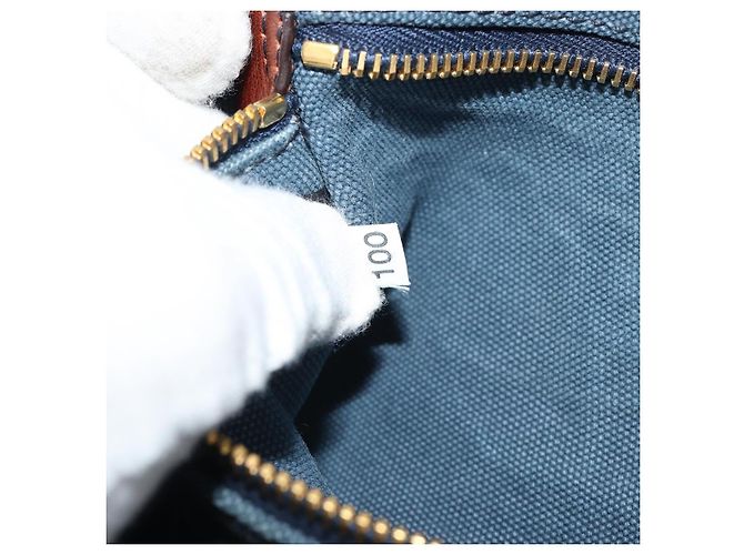 Borsa PRADA Canapa MM in tela blu Auth 188558 - vista 21