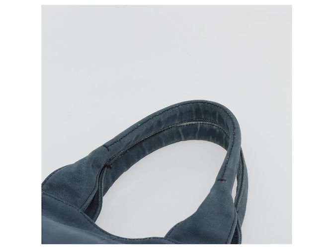 Borsa PRADA Canapa MM in tela blu Auth 188558 - vista 8
