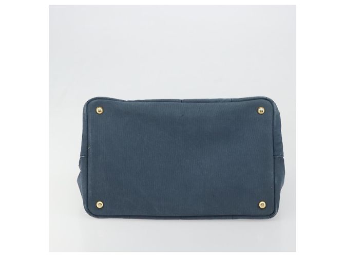 Borsa PRADA Canapa MM in tela blu Auth 188558 - vista 9