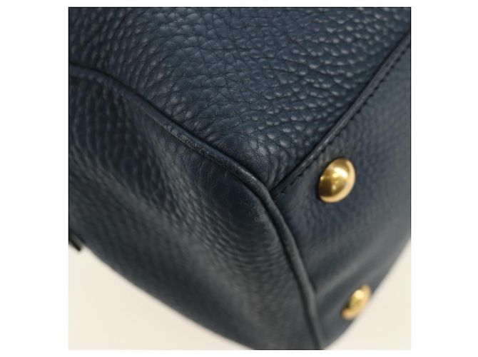Borsa a Spalla Miu Miu in Pelle Blu Navy e Oro Auth yk20559SAM D'oro - vista 18