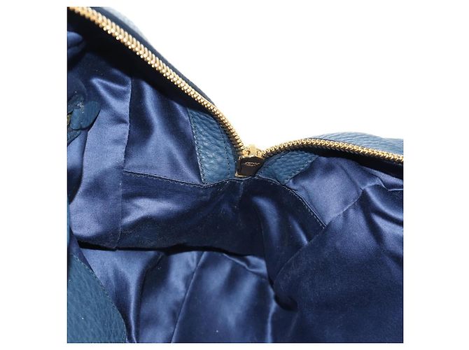 Borsa a Spalla Miu Miu in Pelle Blu Navy e Oro Auth yk20559SAM D'oro - vista 24