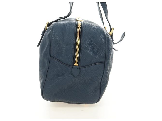 Borsa a Spalla Miu Miu in Pelle Blu Navy e Oro Auth yk20559SAM D'oro - vista 4