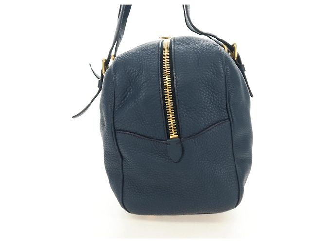 Borsa a Spalla Miu Miu in Pelle Blu Navy e Oro Auth yk20559SAM D'oro - vista 5