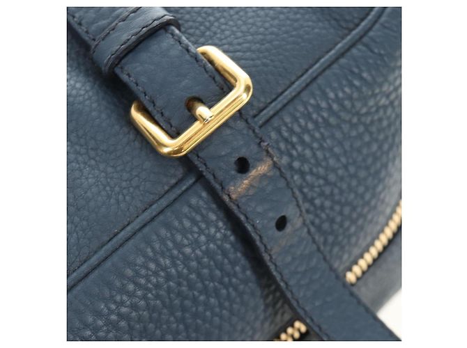 Borsa a Spalla Miu Miu in Pelle Blu Navy e Oro Auth yk20559SAM D'oro - vista 9