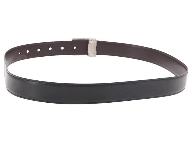 Cintura CARTIER Must Line in pelle 44.1" Nero Marrone Argento Auth BA13632 - vista 2