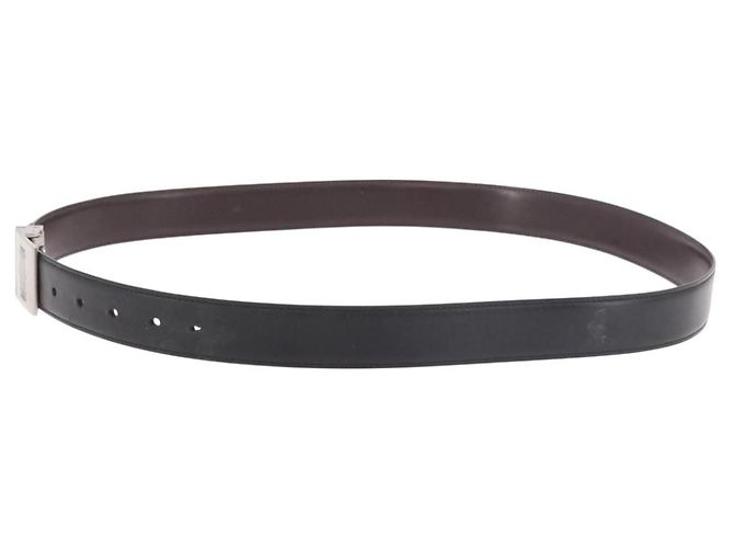 Cintura CARTIER Must Line in pelle 44.1" Nero Marrone Argento Auth BA13632 - vista 3