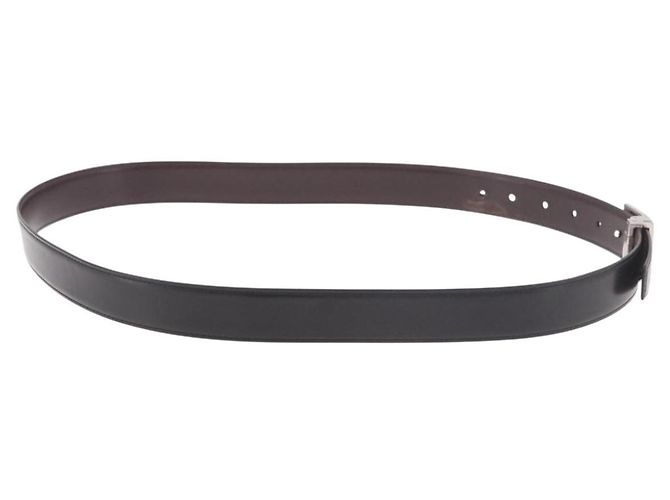 Cintura CARTIER Must Line in pelle 44.1" Nero Marrone Argento Auth BA13632 - vista 5