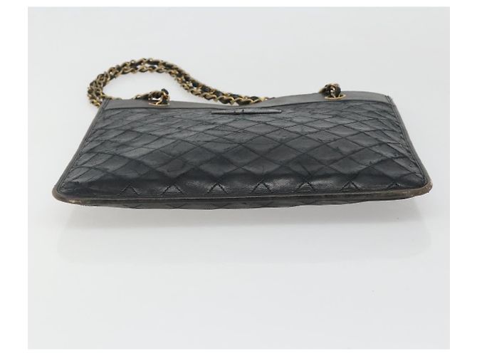 CHANEL Chain Tote Bag Lammleder Schwarz Gold CC Auth BA13601 Golden - Ansicht 10