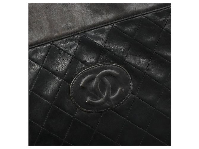 CHANEL Chain Tote Bag Lammleder Schwarz Gold CC Auth BA13601 Golden - Ansicht 16