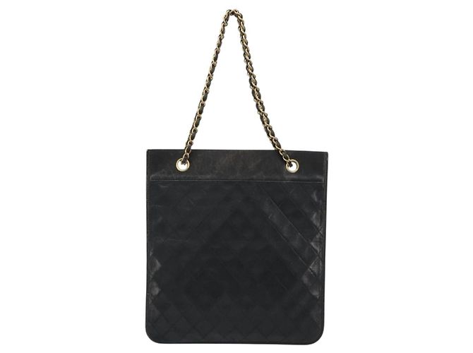 CHANEL Chain Tote Bag Lammleder Schwarz Gold CC Auth BA13601 Golden - Ansicht 3