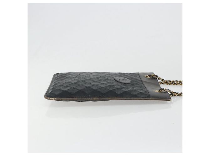 CHANEL Chain Tote Bag Lammleder Schwarz Gold CC Auth BA13601 Golden - Ansicht 4