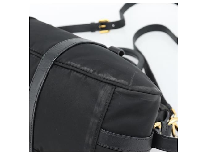 Borsa PRADA Nylon 2way Nera Oro Auth 188755A Nero D'oro - vista 12