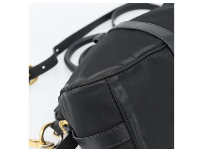Borsa PRADA Nylon 2way Nera Oro Auth 188755A Nero D'oro - vista 13