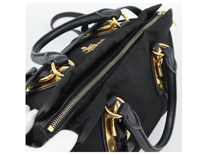 Borsa PRADA Nylon 2way Nera Oro Auth 188755A Nero D'oro - vista 6