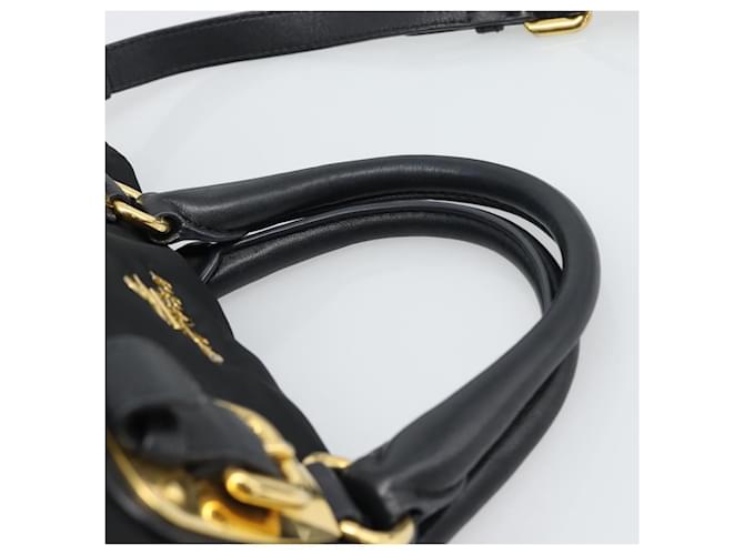 Borsa PRADA Nylon 2way Nera Oro Auth 188755A Nero D'oro - vista 8