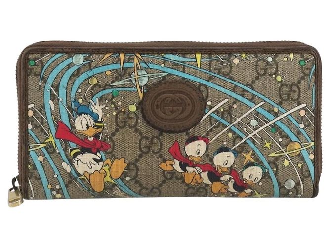 GUCCI GG Supreme Carteira PVC Bege 647940 Auth 186699A - vista 2