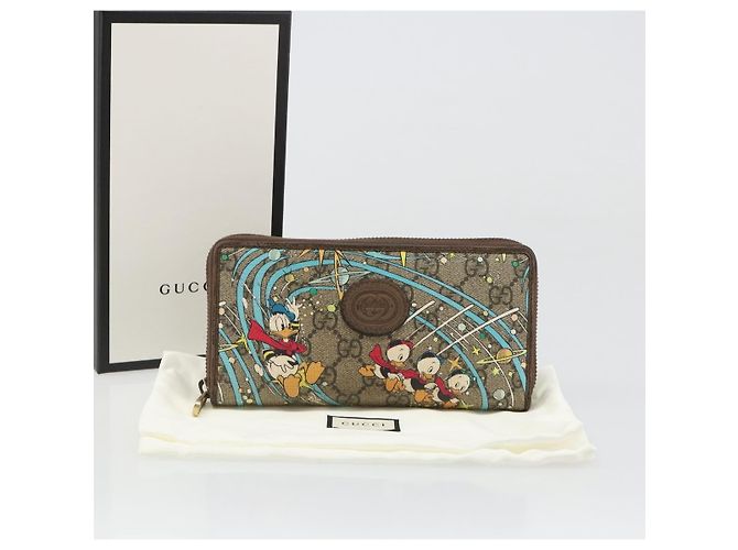 GUCCI GG Supreme Carteira PVC Bege 647940 Auth 186699A - vista 22