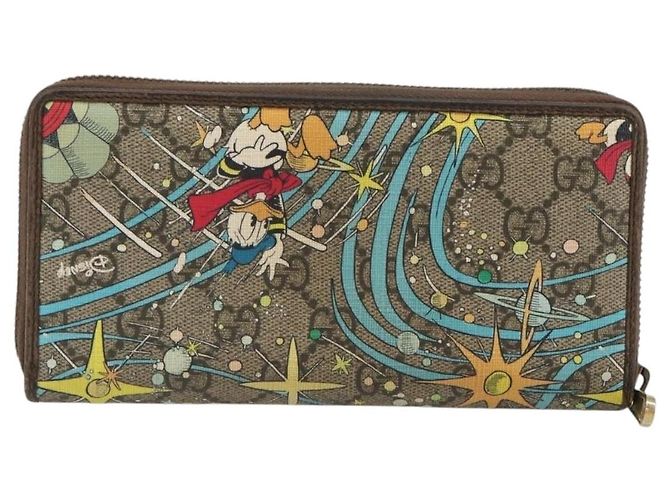 GUCCI GG Supreme Carteira PVC Bege 647940 Auth 186699A - vista 3