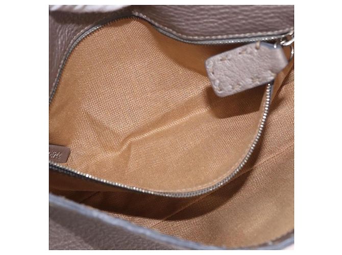 FENDI Celeria Mamma Baguette Schultertasche aus Leder Grau 8BR101 Auth 187996SAM Braun - Ansicht 23