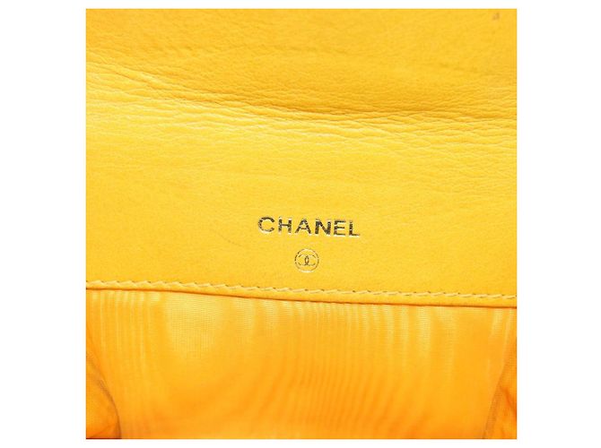 CHANEL COCO Mark Bifold Geldbörse aus Caviar-Leder Gelb CC Authentisch 188105M - Ansicht 12