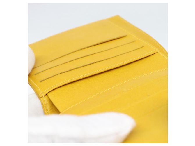 CHANEL COCO Mark Bifold Geldbörse aus Caviar-Leder Gelb CC Authentisch 188105M - Ansicht 16