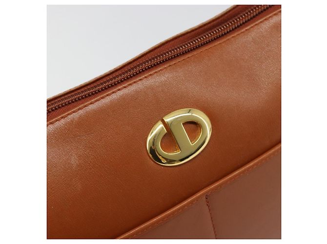 Borsa a tracolla Christian Dior in pelle marrone e oro Auth yk20599 D'oro - vista 14