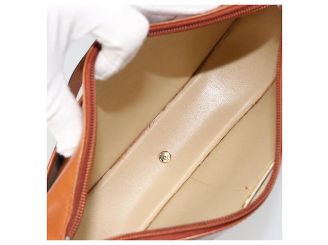Borsa a tracolla Christian Dior in pelle marrone e oro Auth yk20599 D'oro - vista 17