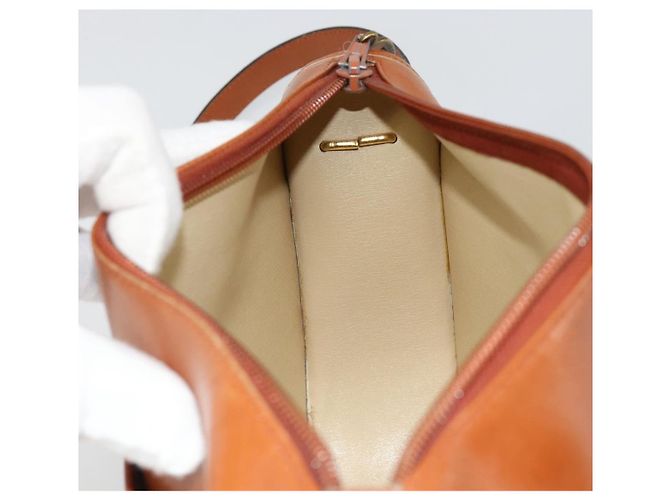 Borsa a tracolla Christian Dior in pelle marrone e oro Auth yk20599 D'oro - vista 18