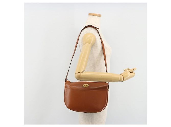 Borsa a tracolla Christian Dior in pelle marrone e oro Auth yk20599 D'oro - vista 21