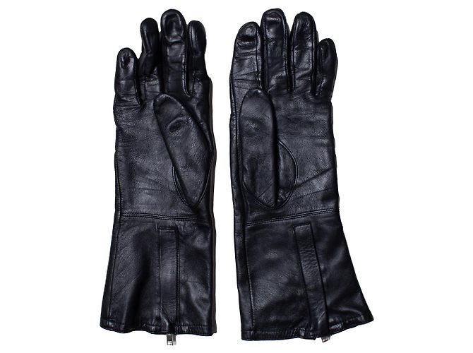 Autre Marque Juun-J, schwarze Lederhandschuhe - Ansicht 2
