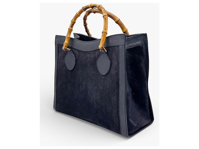 Gucci Borsa Bamboo in Pelle Blu navy - vista 2