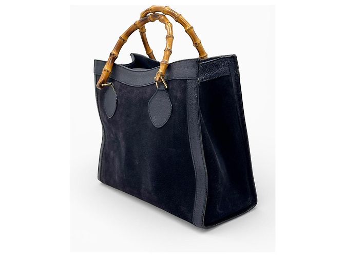 Gucci Borsa Bamboo in Pelle Blu navy - vista 4