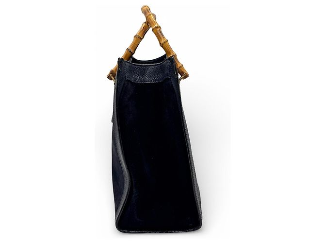 Gucci Borsa Bamboo in Pelle Blu navy - vista 5